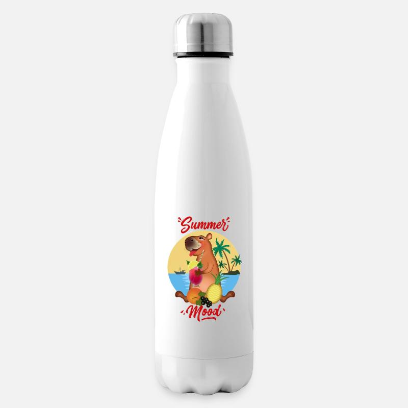 Capybara en vacances - Bouteille isotherme - blanc