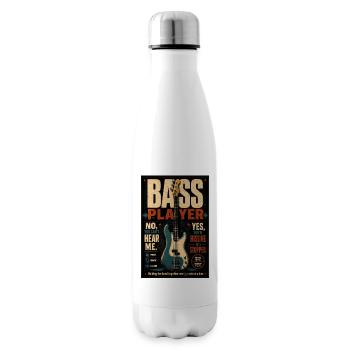 Bass Player Vintage Rock Poster - Insulated Water Bottle - white - Right