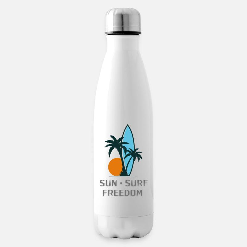 Sun Surf Freedom - Insulated Water Bottle - white