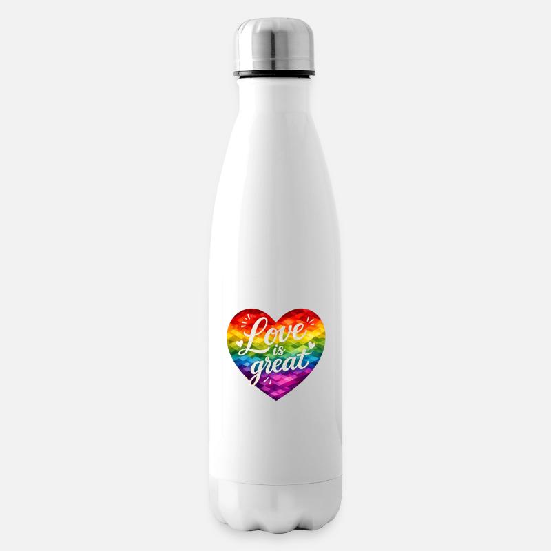 Love is great! - Insulated Water Bottle - white