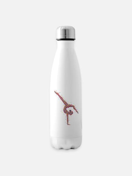 Turnerin Gymnastik Handstand Bodengang - Isolierflasche - Weiß
