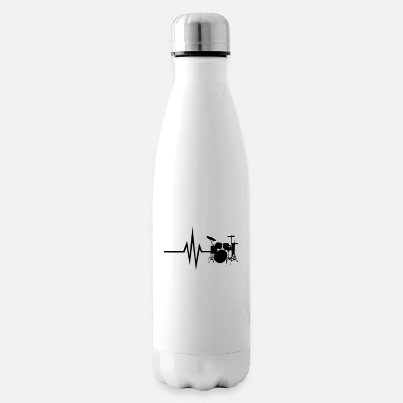 Mon cœur bat pour les percussions - Instrument - Bouteille isotherme - blanc