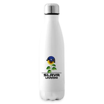 ukraine sunflower slava ukraini blue-yellow - Insulated Water Bottle - white - Right