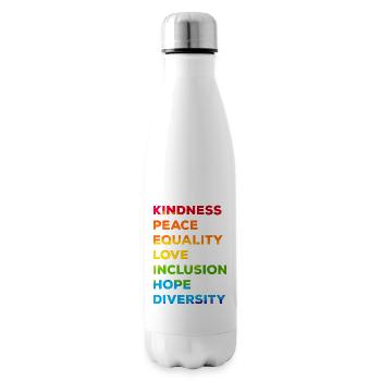 Gentillesse Égalité Amour LGBTQ Arc-en-ciel Fl - Bouteille isotherme - blanc - Droite