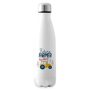 Kleiner Junge zukünftiger Landwirt - Isolierflasche - Weiß - Rechts