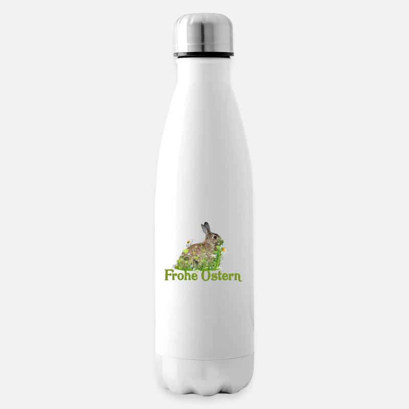 Frohe Ostern - Isolierflasche - Weiß