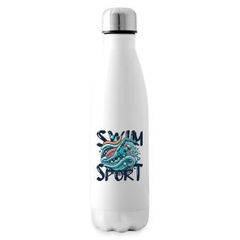 Schwimmen ist Sport für Freischwimmer - Isolierflasche - Weiß - Rechts
