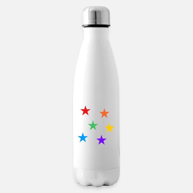 Sterne Regenbogen LGBTQ subtile Gay Pride - Isolierflasche - Weiß