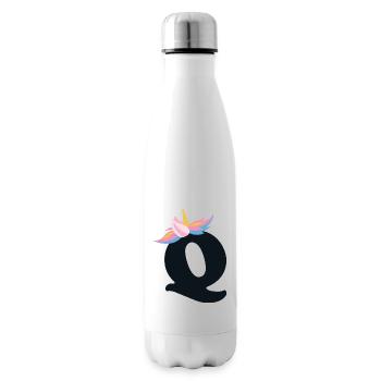 Einhorn-Buchstabe Regenbogenstyle "Q" | be unique - Isolierflasche - Weiß - Rechts