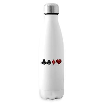 Kreuz Pik Karo Herz - Isolierflasche - Weiß - Rechts