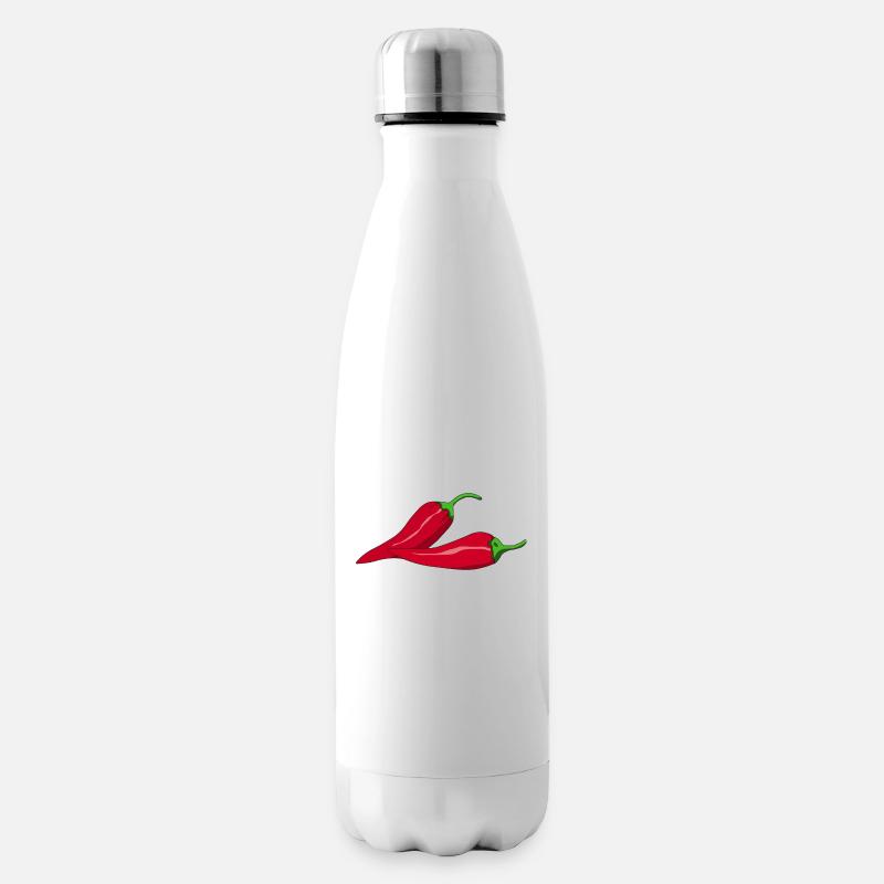 paprika chilli chili pepper citrus veggie gemuese - Isolierflasche - Weiß