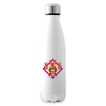 Frühlings Hasen in Pink mit Blumen. - Isolierflasche - Weiß - Rechts
