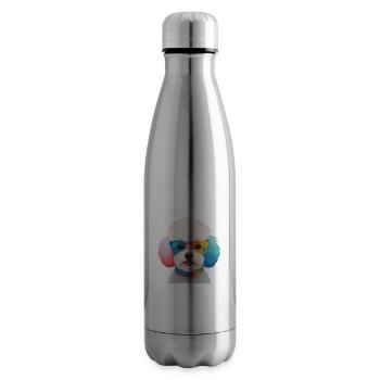 Bichon Frisé Dog Cute Colorful Glasses - Insulated Water Bottle - silver - Right