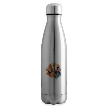 Golden Retriever Hund Coole Aquarelle - Isolierflasche - Lightsilver - Rechts