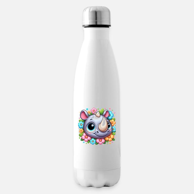 Nashorn Billy - Isolierflasche - Weiß