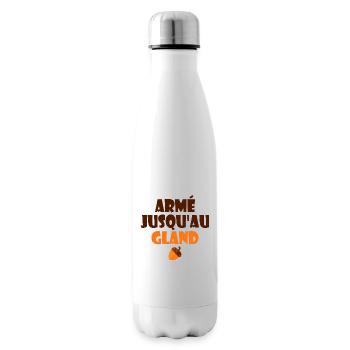Bewaffnet bis zur Eichel Humor Französischer Ausdruck - Isolierflasche - Weiß - Rechts