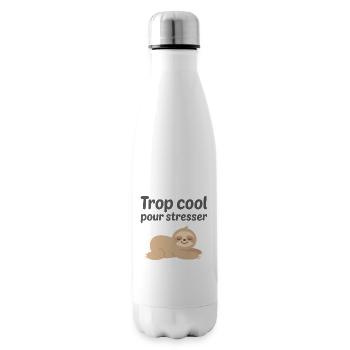 Trop cool pour être stressé Humour Paresseux - Bouteille isotherme - blanc - Droite