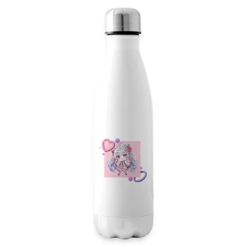 Pastell-Chibi Herzakzent - Isolierflasche - Weiß - Rechts