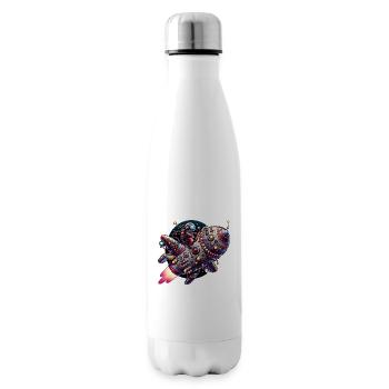 Imaginative whimsical spaceship with astronaut - Insulated Water Bottle - white - Right
