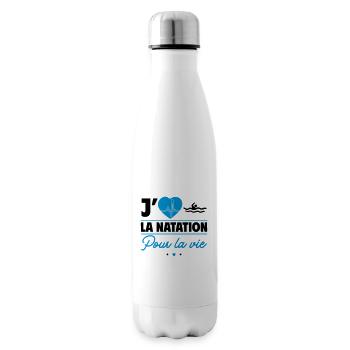 J'aime la natation pour la vie,nageur,nageuse - Bouteille isotherme - blanc - Droite
