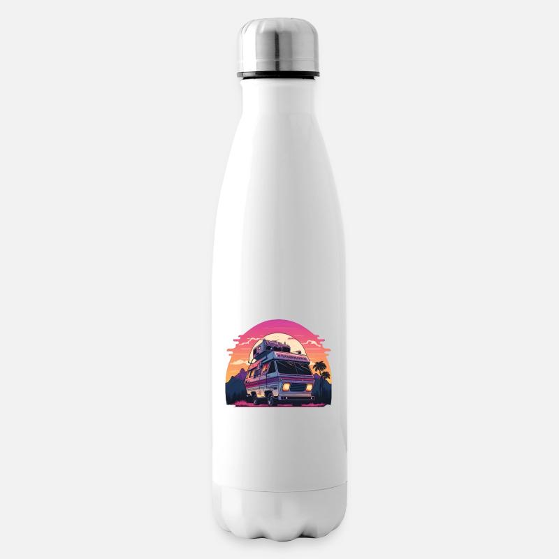 Synthwave Camper sunset - Insulated Water Bottle - white