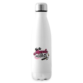 Muscle & Mascara – Feminines Fitness Statement Des - Isolierflasche - Weiß - Rechts