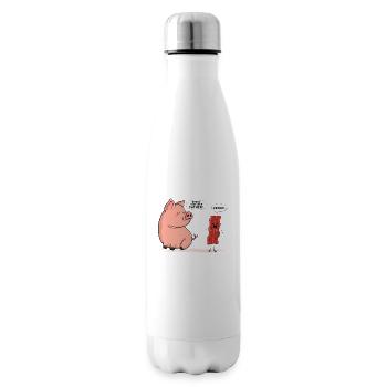 Bacon Dad Joke Lover Piggy Pig Design - Insulated Water Bottle - white - Right