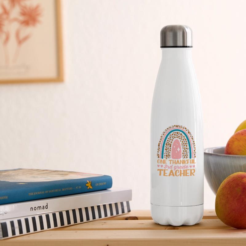 A grateful teacher design for the 3rd grade Insulated Water Bottle