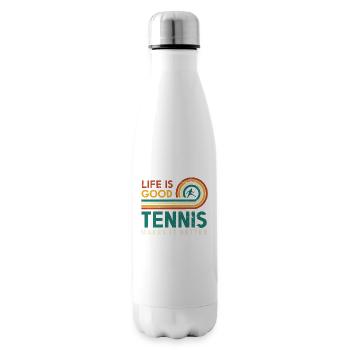 Life is good Tennis makes it better design - Insulated Water Bottle - white - Right
