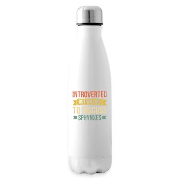 Introverted, But Ready to Talk About Sphynxes - Insulated Water Bottle - white - Right