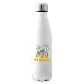 Aloha Pineapple And Pine Tree Design For The Beach - Insulated Water Bottle - white - Right