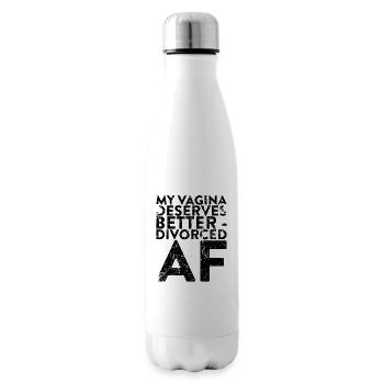 My vagina deserves a better divorce for - Insulated Water Bottle - white - Right