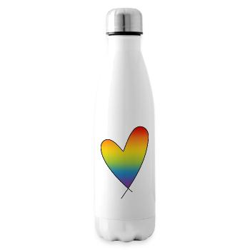 Regenbogen Herz Regenbogenfarben CSD Pride Month - Isolierflasche - Weiß - Rechts