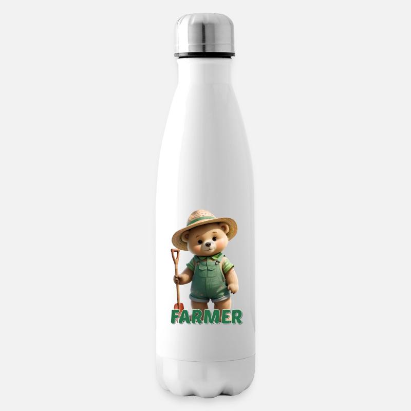 Garten Bär - Isolierflasche - Weiß
