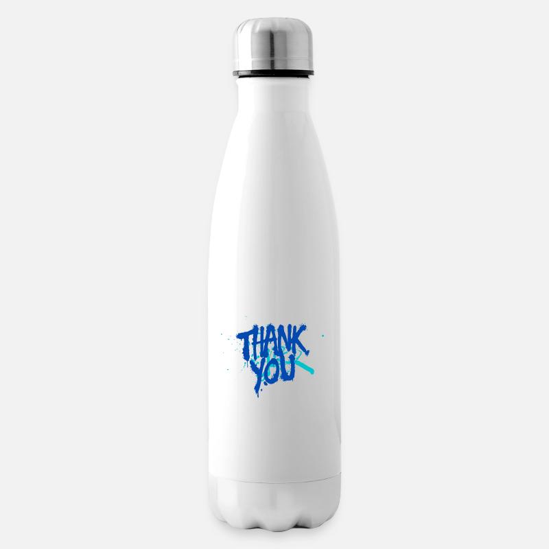 Thank you! Graffiti - Bouteille isotherme - blanc