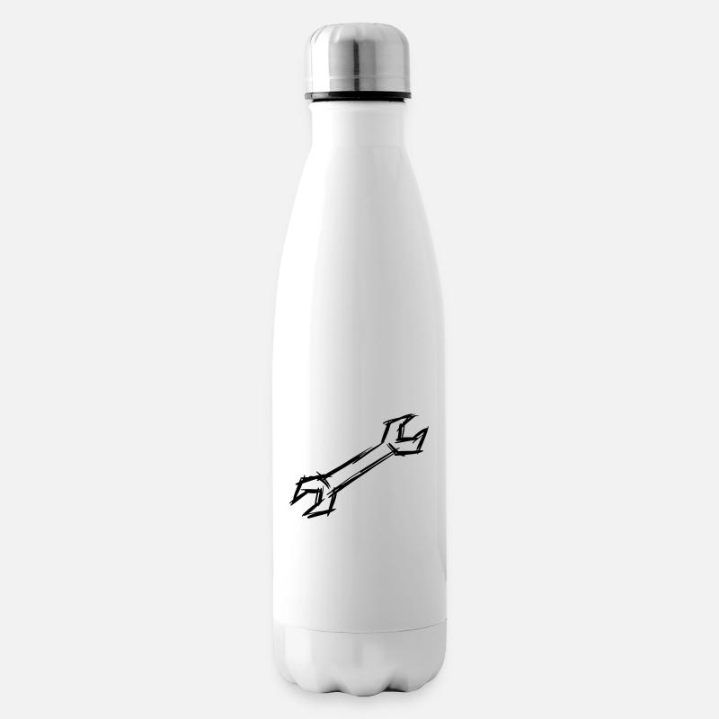 Wrench, hand-drawn - Insulated Water Bottle - white