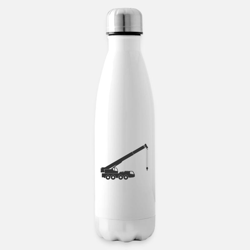 Forme de symbole d’icône de grue mobile. Levage mobile - Bouteille isotherme - blanc