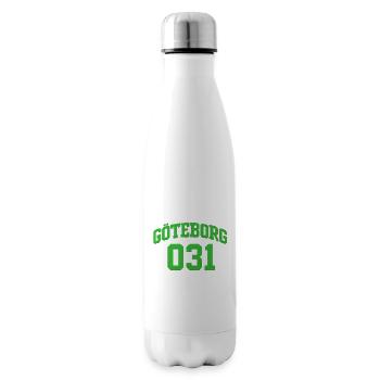 Göteborg 031 Green Block Text - Insulated Water Bottle - white - Right
