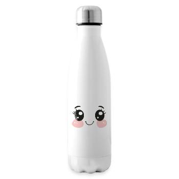 Happy Face, Expression of Happiness, Innocent - Insulated Water Bottle - white - Right