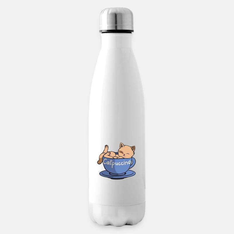 Catpuccino - Insulated Water Bottle - white