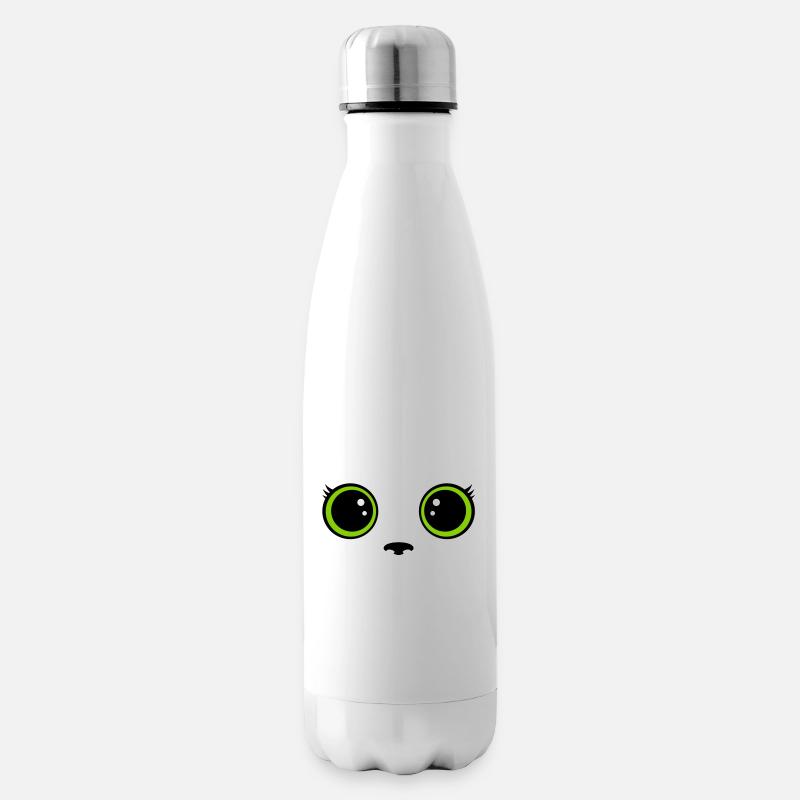 Katze - Isolierflasche - Weiß
