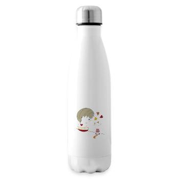 Loris & Sissi sitzendes Herz - Isolierflasche - Weiß - Rechts