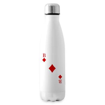 Karo Bube Spielkarte Kostüm Kartenspiel Karneval - Isolierflasche - Weiß - Rechts