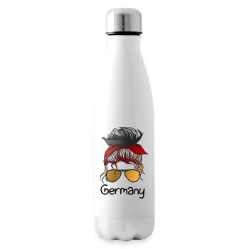Deutschland Flagge Deutsche Fahne Used Look Heimat - Isolierflasche - Weiß - Rechts