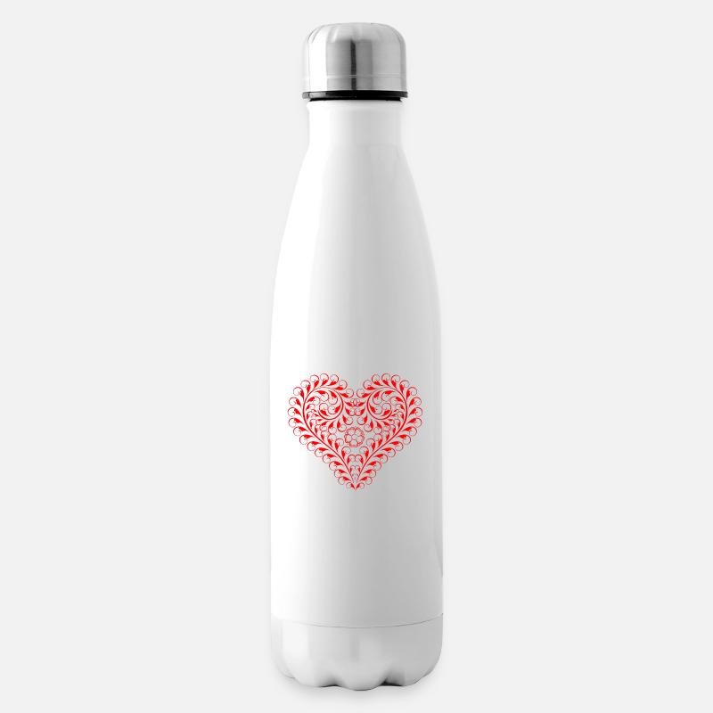 Herz - Isolierflasche - Weiß