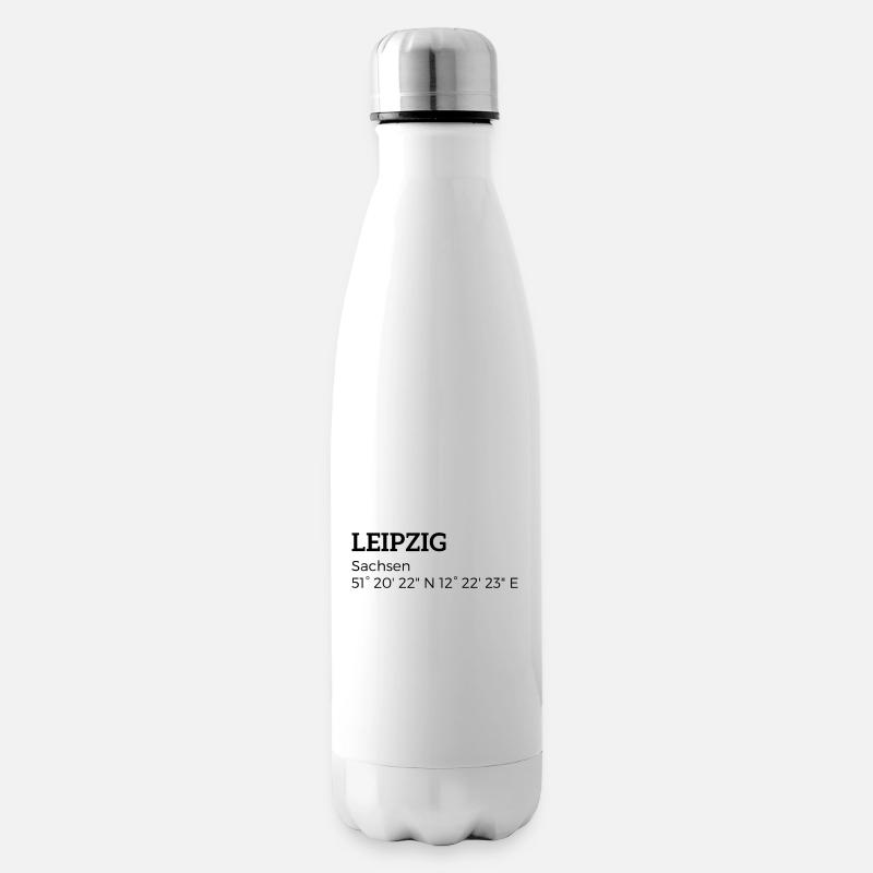 Leipzig Sachsen Koordinaten - Isolierflasche - Weiß