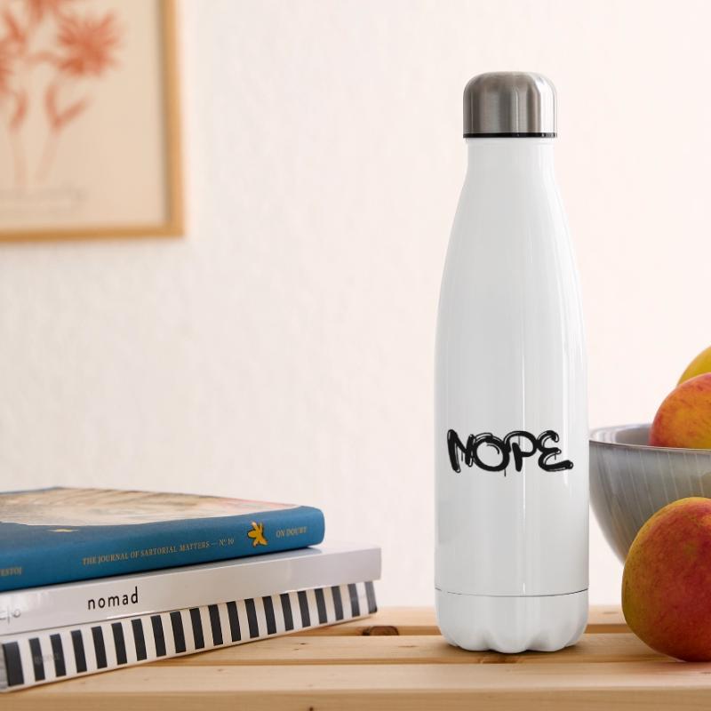 Nope mit Graffiti oder Sprayer Schrift Isolierflasche
