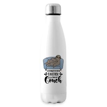 Zodiac sign sloth ascendant couch funny - Insulated Water Bottle - white - Right