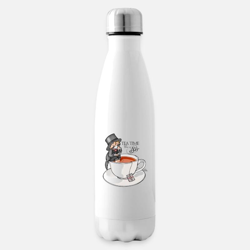 tea time like a Sir with Earl Grey (text) - Bouteille isotherme - blanc