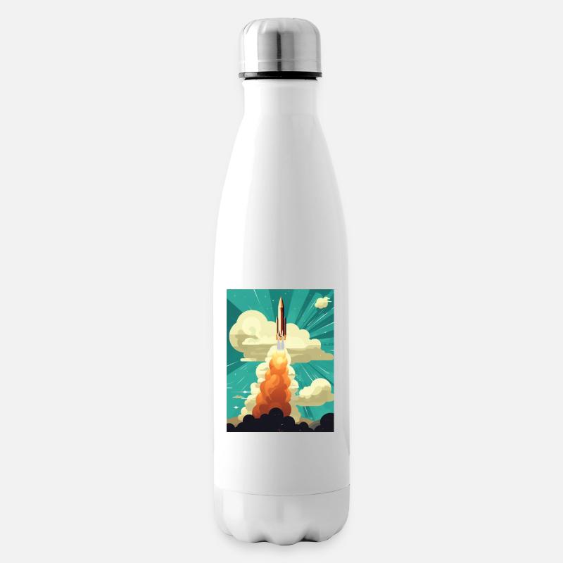 Rocket Launch Raketenstart - Insulated Water Bottle - white